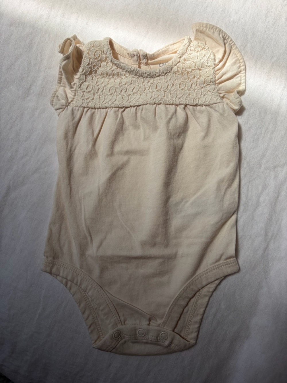 NWOT Carter’s Baby Girls Cream Lace Yoke One-Piece Bodysuit